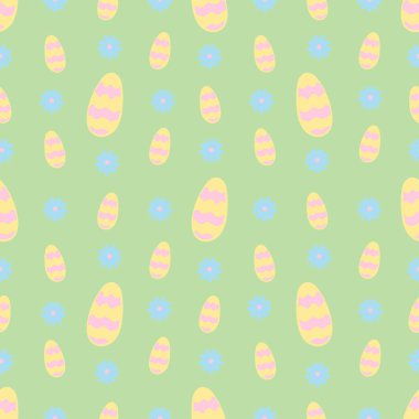 Paskalya yumurtalarında kusursuz desen. vektör illüstrasyonu.