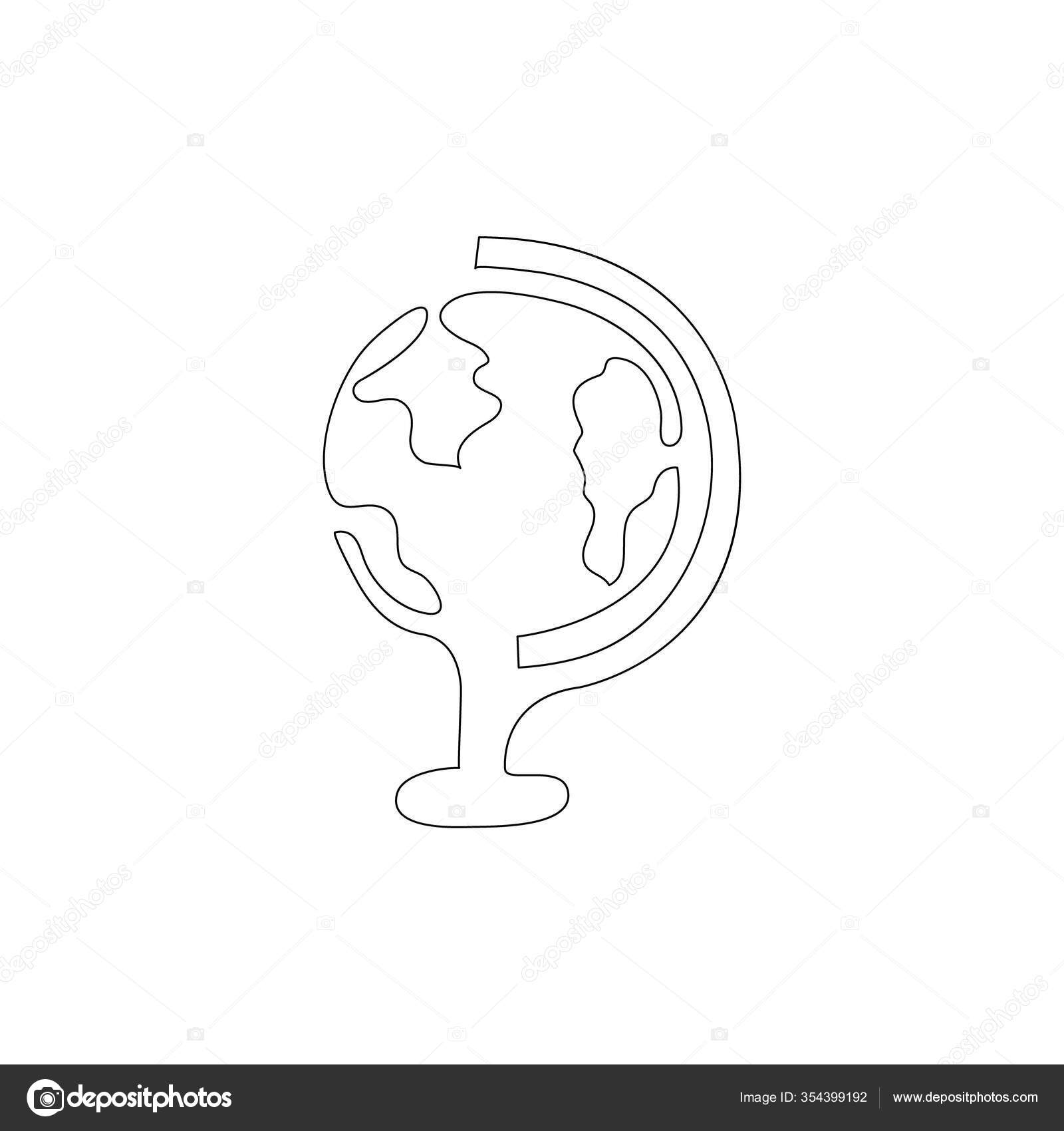 Globe Dessin Continu Dessin Manuel Illustration Vectorielle Image Vectorielle Par Ulka C Illustration