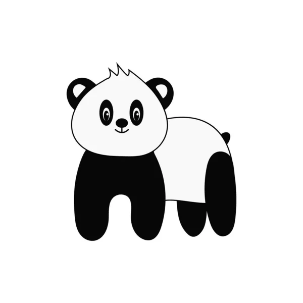 Card Cartoon Cute Panda Vector Illustration — Stock Vector