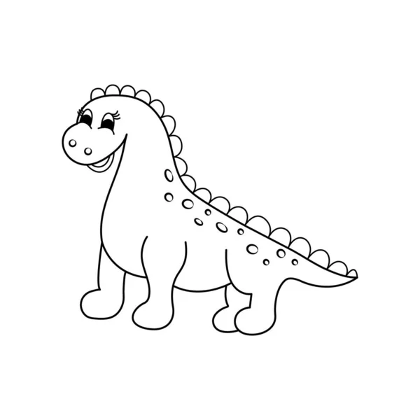 Dinozor. Doodle ikonu. Elle çizim. Boyama kitabı. Vektör illüstrasyonu.