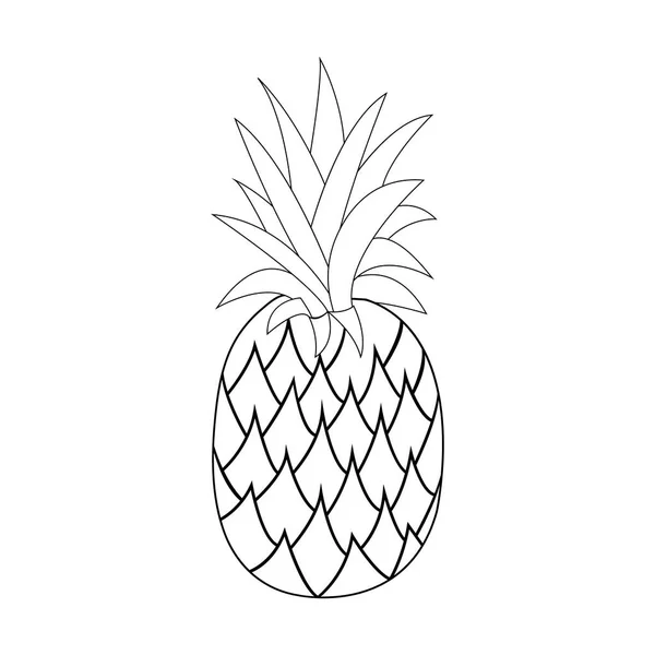 Ananas Doodle Ikonu Elle Çizim Çizgi Çalışması Vektör Illüstrasyonu — Stok Vektör