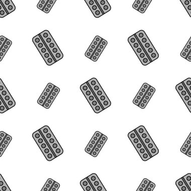 Tabletlerle kusursuz desen. Vektör illüstrasyonu.