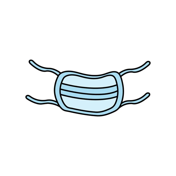 Tıbbi maske. Doodle ikonu. Elle çizim. Vektör illüstrasyonu.