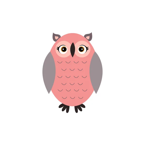 Cute Cartoon Owl Vector Illustration Flat Style — Stock Vector