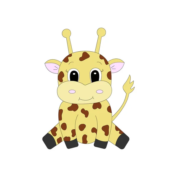 Cartoon Süße Giraffe Vektorillustration Für Kinder — Stockvektor
