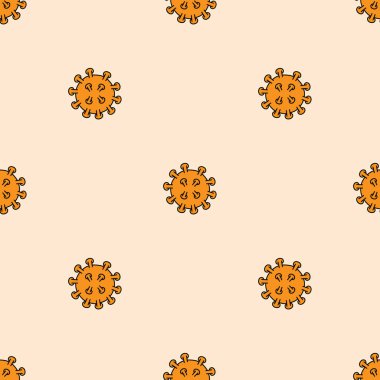 Corona virüsünde kusursuz desen. Vektör illüstrasyonu.