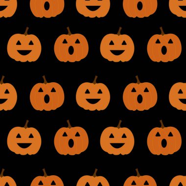 Balkabaklarıyla kusursuz desen. Cadılar Bayramı. Vektör illüstrasyonu.