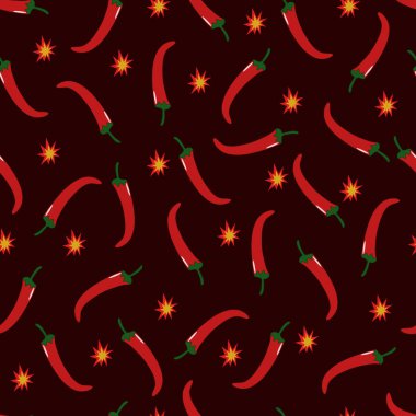 Tertemiz acı biber deseni. Vektör illüstrasyonu.