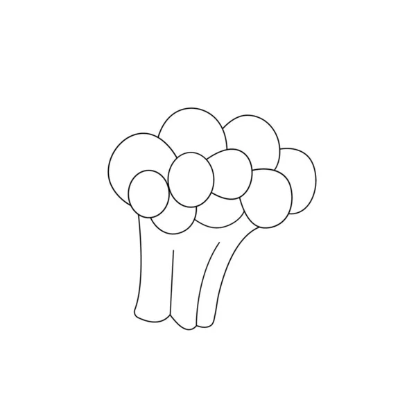 Broccoli Dibujos Animados Verduras Jugosas Elemento Doodle Ilustración Vectorial — Vector de stock