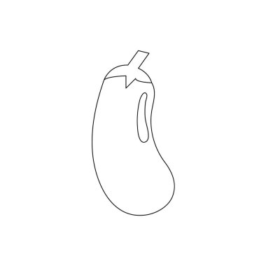 Olgun patlıcan. Vektör çizimi. Doodle ögesi.