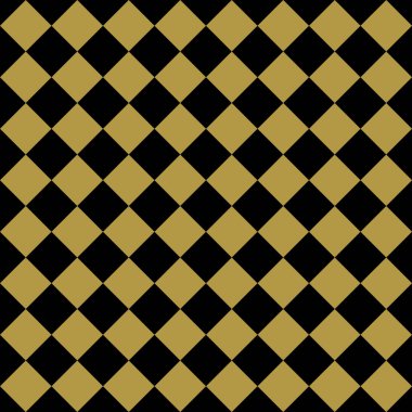 Siyah ve altın eşkenar dörtgenler pürüzsüz desen. Vektör illüstrasyonu.