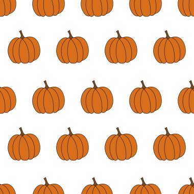 Balkabağı. Sebze. Vektör düz çizim. Kusursuz desen.