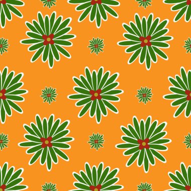 Tropik çiçeklerle kusursuz desen. vektör illüstrasyonu.