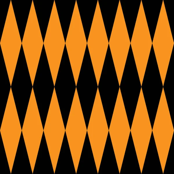 Rhombus Hitam Dan Oranye Pola Mulus Ilustrasi Vektor - Stok Vektor