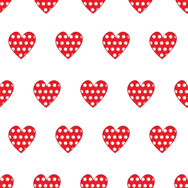 Seamless Pattern Red Hearts Vector Illustration — Stock Vector