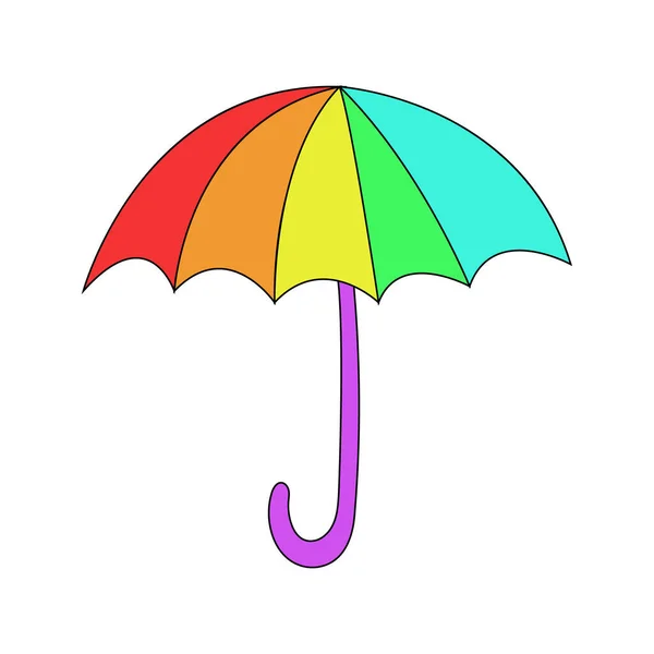 Colorful Umbrella Vector Flat Illustration — Stock Vector