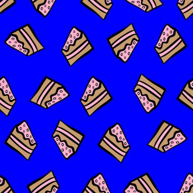 Pastayla kusursuz desen. Vektör illüstrasyonu.