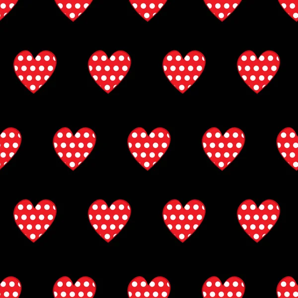 Seamless Pattern Red Hearts Vector Illustration — Stock Vector