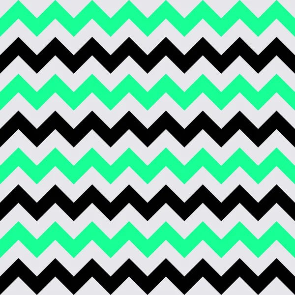 Textura Geométrica Abstracta Zigzag Negro Verde Ilustración Vectorial — Vector de stock