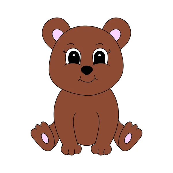 Cute Cartoon Bear Vector Illustration Children — Stock Vector