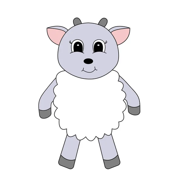 Niedliche Cartoon Schafe Kleines Lamm Vektorillustration Für Kinder — Stockvektor