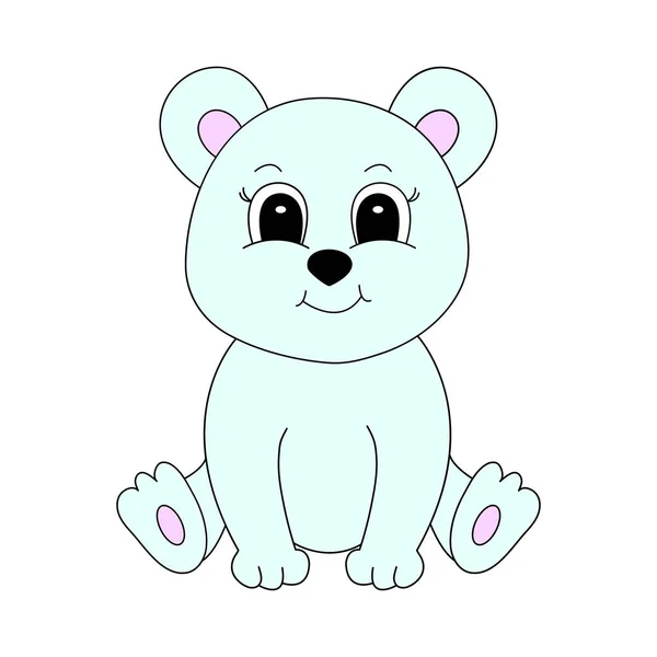 Urso Polar Bonito Dos Desenhos Animados Ilustração Vetorial Para Crianças — Vetor de Stock