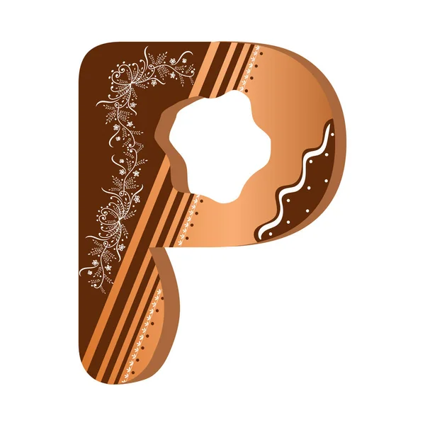 Cookie Alphabet Gingerbread Letter Alphabet Ornaments Cute Letters Decorative Chocolate — 图库矢量图片