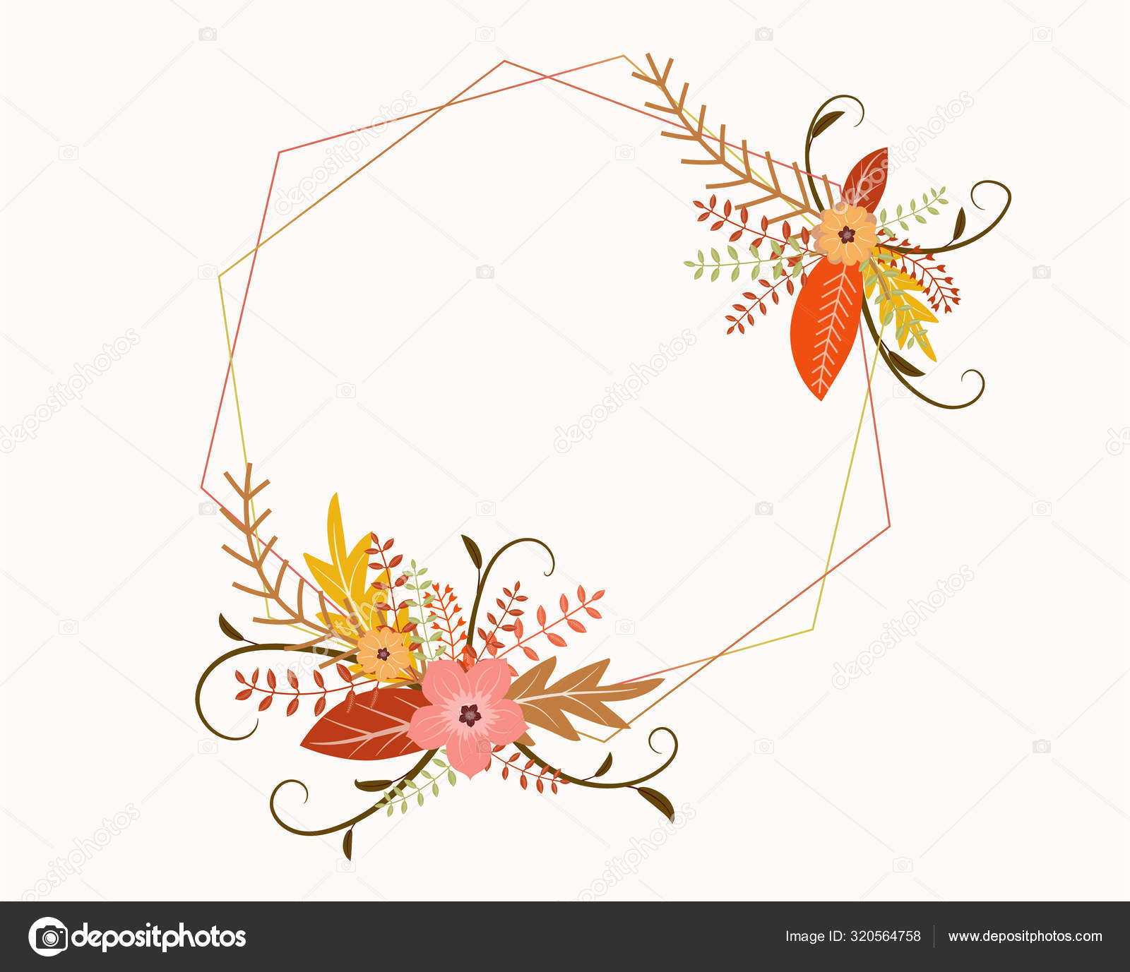 Couronne Fleurs Avec Vecteur Feuilles Couronne Fleurs ...
