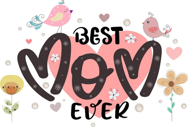 Anneler günü tebrik kartı. Mutlu Anneler Günü Kaligrafi vektörünü çiçekler ve yapraklarla kutluyoruz. En iyi anne tebrik kartı vektörü. Resim Anneler Günü