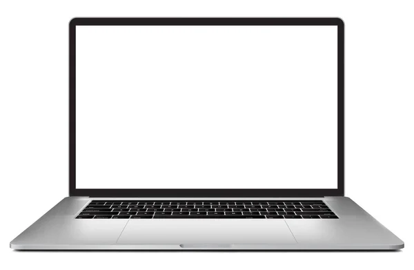 Laptop with blank screen 15 inch isolated on white background — Stock Vector