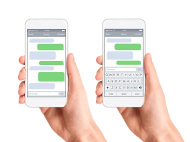 Smartphone ekranında sohbet kabarcıklar