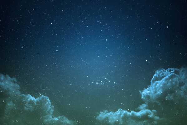 Dark blue night sky with shining stars