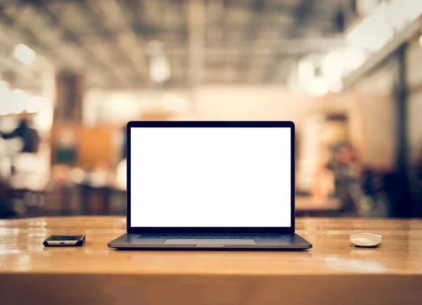 Laptop with blank screen — Stock Photo, Image