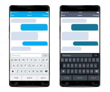 Smartphone ekranında sohbet kabarcıklar