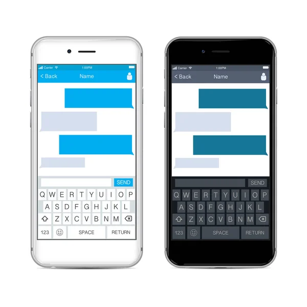 Chat-Blasen auf Smartphone-Bildschirm — Stockvektor