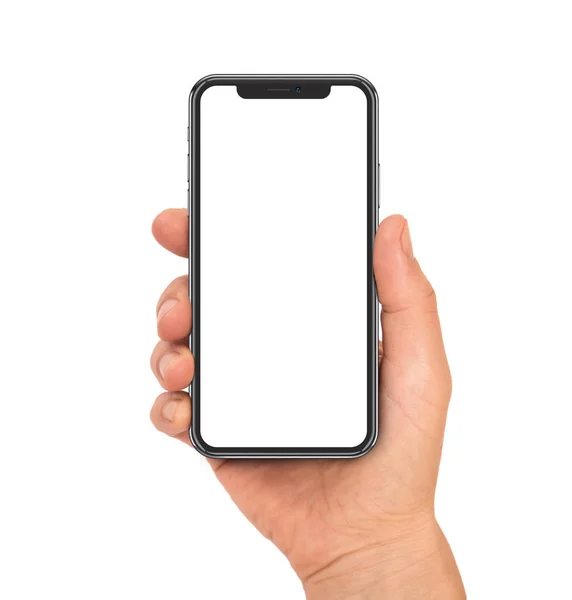 Smartphone mockup in woman hand — Stock Photo, Image