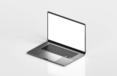 Arkaplanda boş ekran olan dizüstü bilgisayar