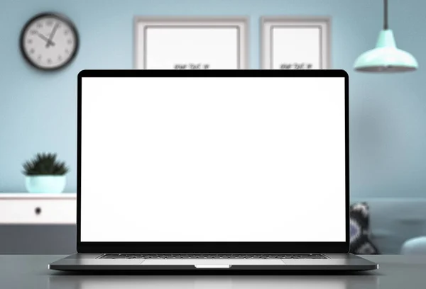 背景に空白の画面が隔離されたノートパソコン — ストック写真