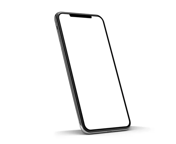 Mockup Smartphone Com Tela Branco Isolado Fundo — Fotografia de Stock