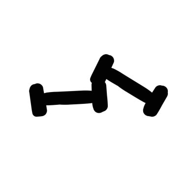 Taslak karalama vektörü, izole arkaplanda dambıl simgesi