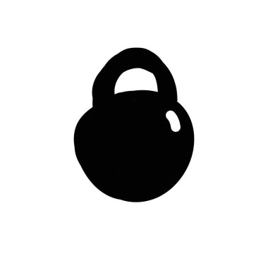El yapımı kettlebell çizimleri hazır. Farklı görünüm kettlebell vektör simgeleri.