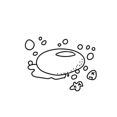 Köpüklü antibakteriyel sabun. Resim el çizimi. Köpüklü sabun. Karalama tarzında vektör illüstrasyon çizimi..