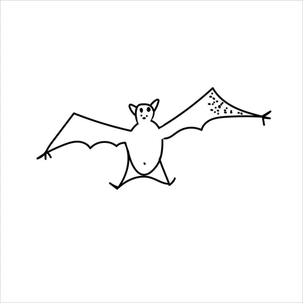 Doodle Morcego Desenhado Mão Ícone Estilo Esboço Elemento Decoração Isolado —  Vetores de Stock