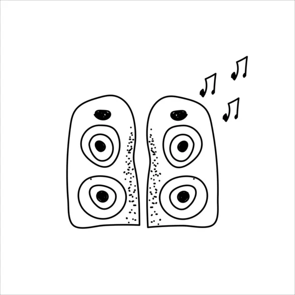 Audio Głośnik Ilustracja Doodle Art Ręcznie Rysowany Obraz Wektora — Wektor stockowy