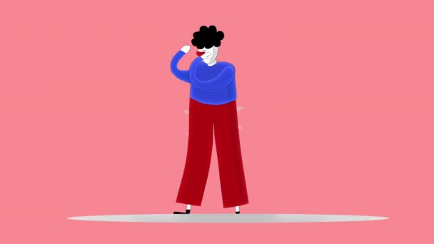 Animation Jeune Homme Éternue Court Dans Peur Type Isolé Est — Video