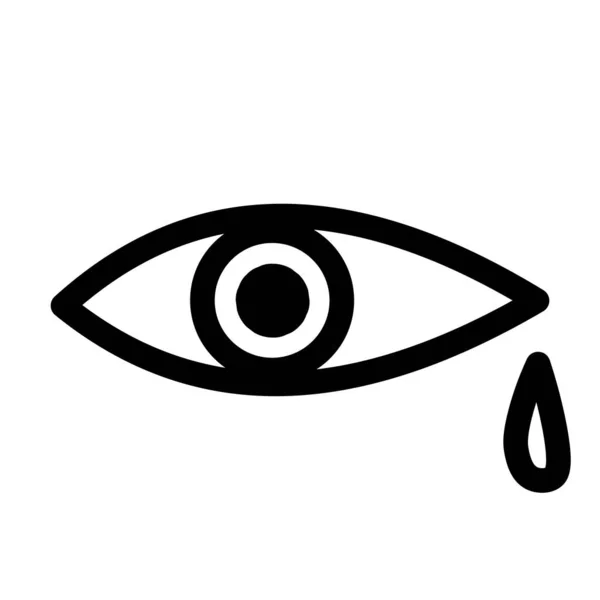 Einfacher Blauer Augensymbolvektor Mit Doppelter Reflexion Der Pupille Rundumschlag Medizin — Stockvektor