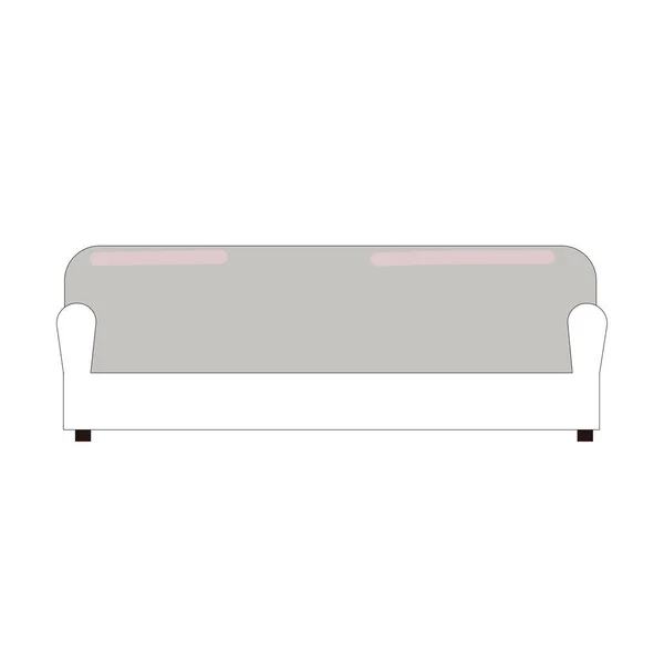 现代型号的沙发 长椅或长椅 白色背景隔离 平面风格的漫画插图 室内设计舒适休息厅概念 — 图库照片