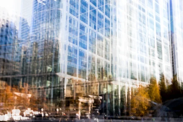 City of London at sunset. Multiple exposure image includes City of London financial aria with skyscrapers — Stock Photo, Image