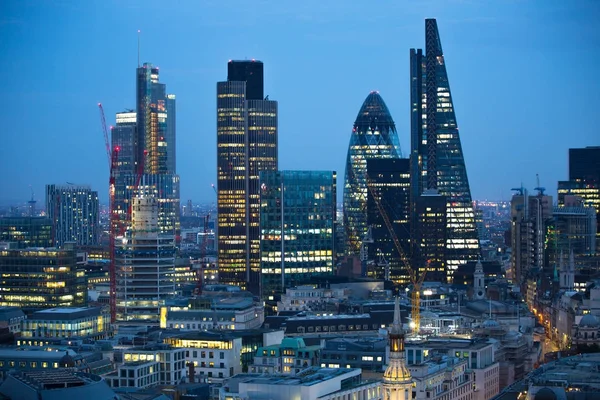 City of London vista nocturna. Londres, Reino Unido — Foto de Stock