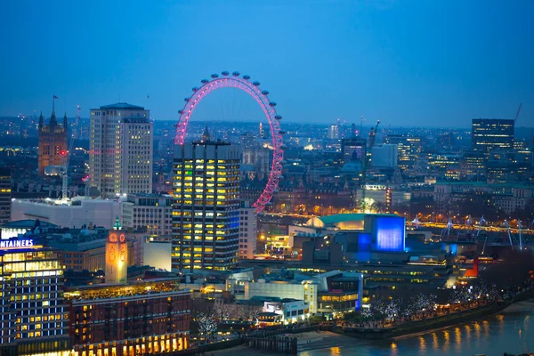 Ville de Londres vue de nuit. Londres, Royaume-Uni — Photo